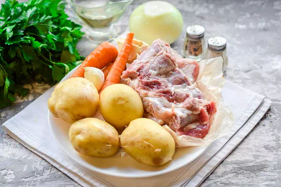 свиные ребрышки на сковороде с картошкой рецепт фото 1